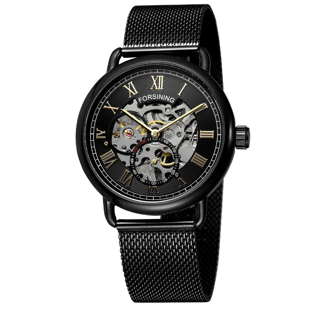 HKM-368659 Men's Fashion Casual Retro Hollow Mesh Waterproof Mechanical Watch