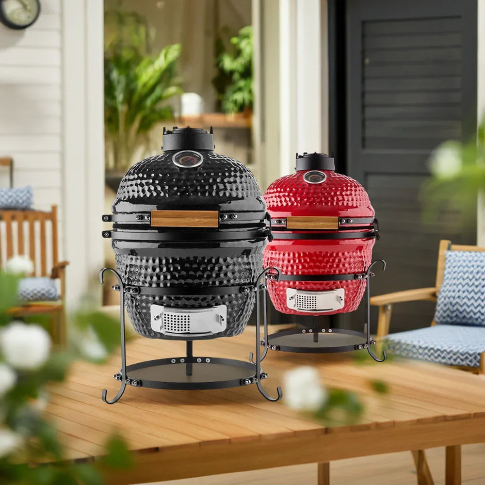 HKM-368659 Portable Kamado Charcoal Grill for Outdoor Barbecuing, Fits 13 to 27 Inch Egg Grills