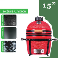 HKM-368659 Portable Kamado Charcoal Grill for Outdoor Barbecuing, Fits 13 to 27 Inch Egg Grills
