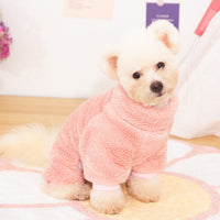HKM-3687101 Double-Sided Velvet Pet Dog Clothing for Autumn and Winter with High Collar and Towing Ring