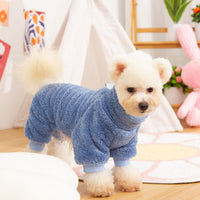 HKM-3687101 Double-Sided Velvet Pet Dog Clothing for Autumn and Winter with High Collar and Towing Ring