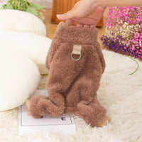 HKM-3687101 Double-Sided Velvet Pet Dog Clothing for Autumn and Winter with High Collar and Towing Ring