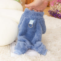 HKM-3687101 Double-Sided Velvet Pet Dog Clothing for Autumn and Winter with High Collar and Towing Ring