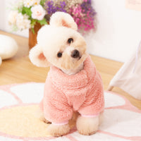 HKM-3687101 Double-Sided Velvet Pet Dog Clothing for Autumn and Winter with High Collar and Towing Ring