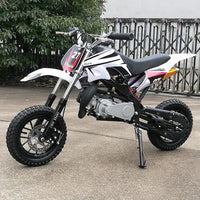 HKM-368723 49cc 2-Stroke Mini Dirt Bike for Kids with Manual Ignition and Disc Brakes, Max Speed 30KM/H