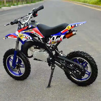 HKM-368723 49cc 2-Stroke Mini Dirt Bike for Kids with Manual Ignition and Disc Brakes, Max Speed 30KM/H