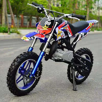 HKM-368723 49cc 2-Stroke Mini Dirt Bike for Kids with Manual Ignition and Disc Brakes, Max Speed 30KM/H