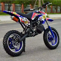 HKM-368723 49cc 2-Stroke Mini Dirt Bike for Kids with Manual Ignition and Disc Brakes, Max Speed 30KM/H