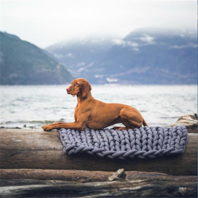 HKM-3688381 Machine Washable Polyester-Cotton Blend Pet Mat - 30x50cm to 70x90cm Available in Multiple Colors