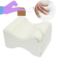 HKM-368851 Memory Foam Knee Pillow for Leg Support and Pressure Relief, Removable Velvet Cover, Ergonomic Design