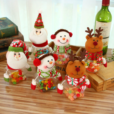 HKM-368915 Christmas-Themed Candy Jar for Kids - Festive Storage for Sweets and Chocolates, 8x17CM