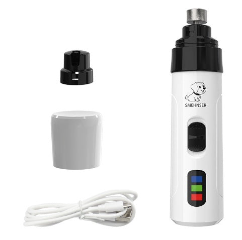 HKM-3690301 Electric Pet Nail Trimmer for Cats and Dogs with Replaceable Grinding Head, Quiet Operation, and Long Battery Life