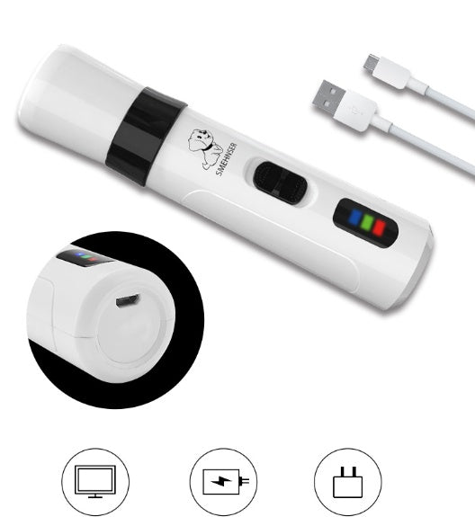 HKM-3690301 Electric Pet Nail Trimmer for Cats and Dogs with Replaceable Grinding Head, Quiet Operation, and Long Battery Life