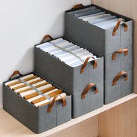 HKM-369043 Foldable Fabric Clothes Storage Box with Steel Frame for Wardrobe Organization