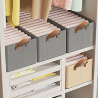 HKM-369043 Foldable Fabric Clothes Storage Box with Steel Frame for Wardrobe Organization