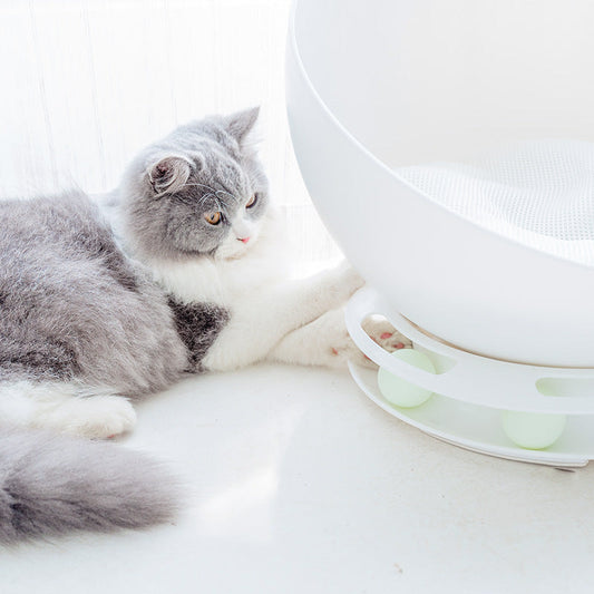 HKM-3690557 Semi-Closed Multifunctional Cat Nest - Durable ABS and PP Resin Design