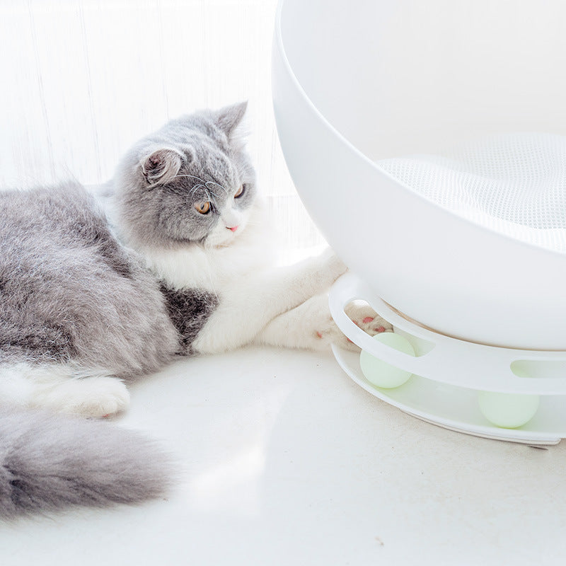 HKM-3690557 Semi-Closed Multifunctional Cat Nest - Durable ABS and PP Resin Design