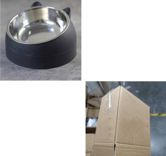HKM-3692477 200ml Stainless Steel Pet Bowl with Oblique Mouth in Various Colors