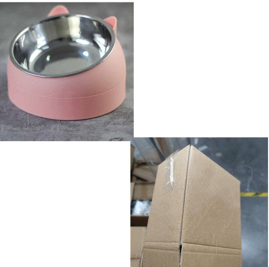 HKM-3692477 200ml Stainless Steel Pet Bowl with Oblique Mouth in Various Colors