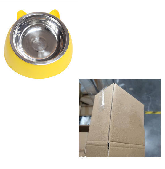 HKM-3692477 200ml Stainless Steel Pet Bowl with Oblique Mouth in Various Colors