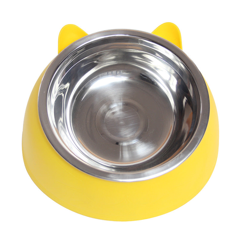 HKM-3692477 200ml Stainless Steel Pet Bowl with Oblique Mouth in Various Colors