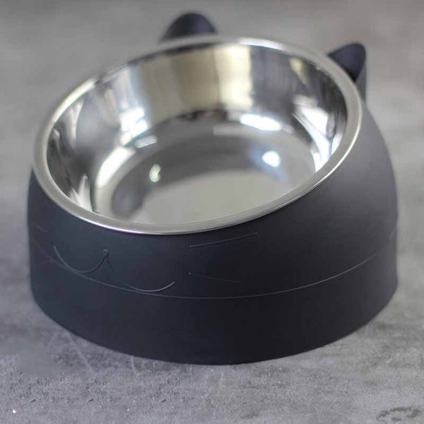 HKM-3692477 200ml Stainless Steel Pet Bowl with Oblique Mouth in Various Colors