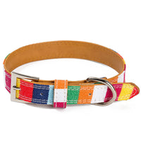 HKM-3694269 Colorful PU Leather Dog Collar for Small and Large Dogs - Adjustable Size S, M, L