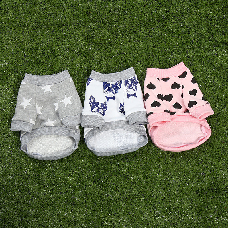HKM-3694653 Cute Pink Heart Dog Hoodie ¨C Cotton Puppy Apparel Available in Multiple Sizes
