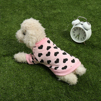 HKM-3694653 Cute Pink Heart Dog Hoodie ¨C Cotton Puppy Apparel Available in Multiple Sizes