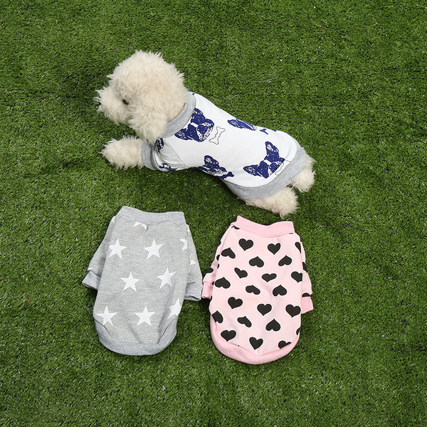 HKM-3694653 Cute Pink Heart Dog Hoodie ¨C Cotton Puppy Apparel Available in Multiple Sizes