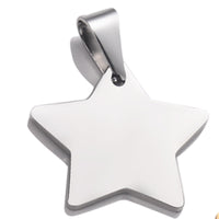 HKM-3694909 Stainless Steel Five-pointed Star Pendant Necklace with 60cm Round Bead Chain