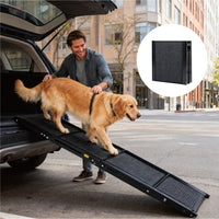 HKM-3695549 Large Folding Dog Ramp for Cars and SUVs, Non-Slip Surface, Up to 250lbs, Portable Pet Steps for Medium & Large Dogs