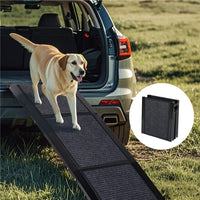 HKM-3695549 Large Folding Dog Ramp for Cars and SUVs, Non-Slip Surface, Up to 250lbs, Portable Pet Steps for Medium & Large Dogs
