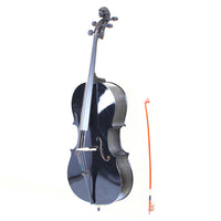 HKM-369555 Basswood Cello in Sleek Black Finish for Musicians