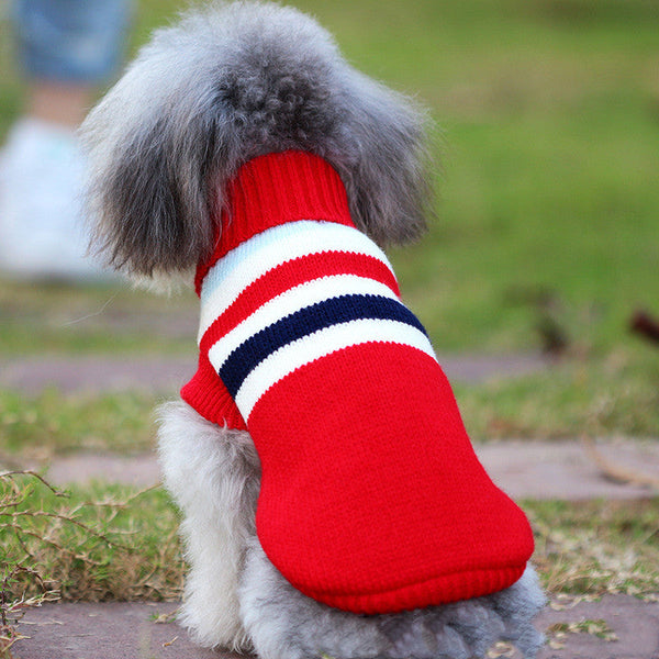 HKM-3696445 Cozy Wool Sweater for Small Dogs - Striped and Giraffe Designs in Various Colors and Sizes