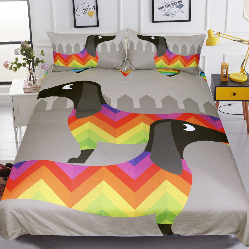 HKM-369683 Three-Piece Polyester Bedding Set with Duvet Cover and Pillow Shams