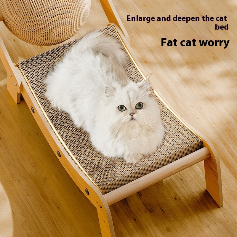 HKM-3697341 Sisal Corrugated Paper Cat Recliner Scratch Board with Interactive Capture Ball