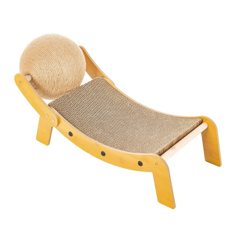 HKM-3697341 Sisal Corrugated Paper Cat Recliner Scratch Board with Interactive Capture Ball