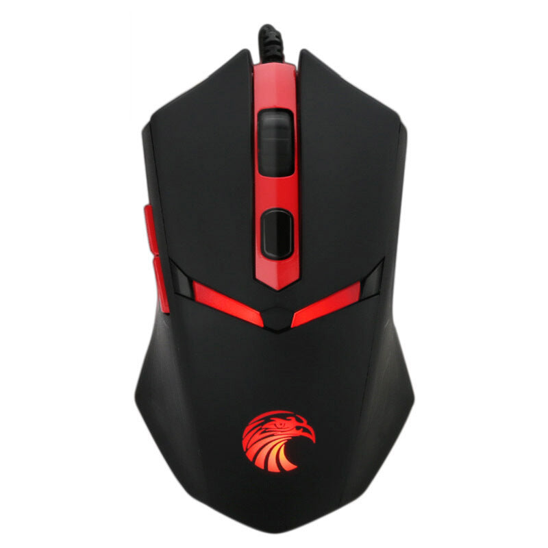 HKM-369811 Ergonomic Wired Gaming Mouse with 2000dpi Optical Sensor and 5 Keys, Compatible with Desktop Computers