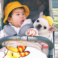 HKM-3698621 Cute Fisherman Hat for Pets - Two Sizes Available, Adjustable Canvas with Elastic Straps