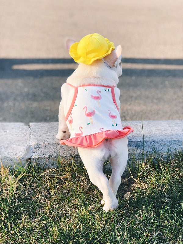 HKM-3698621 Cute Fisherman Hat for Pets - Two Sizes Available, Adjustable Canvas with Elastic Straps