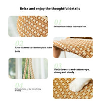 HKM-3699645 Rattan Cat Nest - Brown Straw Cat Hammock for Cats Under 15kg