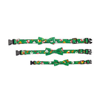 HKM-3700029 Festive Christmas Dog Collar in Red and Green, Cotton Polyester Material, Sizes S M L Available