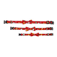 HKM-3700029 Festive Christmas Dog Collar in Red and Green, Cotton Polyester Material, Sizes S M L Available
