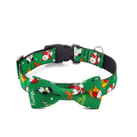 HKM-3700029 Festive Christmas Dog Collar in Red and Green, Cotton Polyester Material, Sizes S M L Available