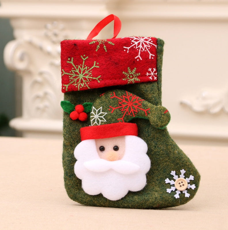 HKM-370067 Christmas Stocking Bag for Festive Decoration, Flannel Design, Various Fun Characters