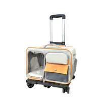 HKM-3701309 Stylish Medium Hardness Cat Backpack Trolley Bag - 32L Oxford Material