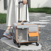 HKM-3701309 Stylish Medium Hardness Cat Backpack Trolley Bag - 32L Oxford Material