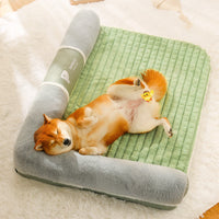 HKM-3702077 Removable and Washable Winter Warm Small Dog Nest in Green, Gray, or Brown