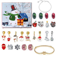 HKM-370259 Children's Advent Festival Bracelet and Necklace Set with Christmas Ornaments